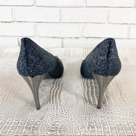 Lola Cruz Women’s Gunmetal Black Sparkle‎ Heels - Picture 2 of 7